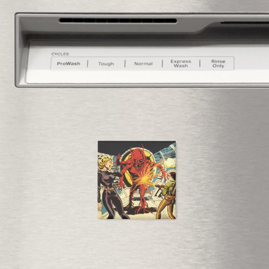  wetenschapskictie, Sci Fi Alien Attacking Magneet (Insitu (Vaatwasser))