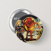 wetenschapskictie, Sci Fi Alien Attacking Ronde Button 5,7 Cm (Voorkant /achterkant)