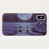 wetenschapskictie, Sci Fi Alien Moon Landing Case-Mate iPhone Case (Achterkant (horizontaal))
