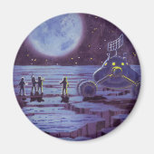  wetenschapskictie, Sci Fi Alien Moon Landing Magneet (Voorkant)
