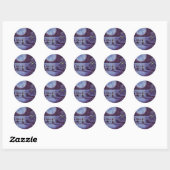  wetenschapskictie, Sci Fi Alien Moon Landing Ronde Sticker (Vel)