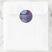  wetenschapskictie, Sci Fi Alien Moon Landing Ronde Sticker (Tas)