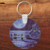  wetenschapskictie, Sci Fi Alien Moon Landing Sleutelhanger (Voorkant)