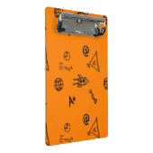 Wetenschapsklasse op oranje mini klembord (Schuin)