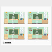 Wetenschapsklasse Skeleton Rechthoekige Sticker (Vel)