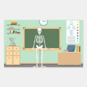 Wetenschapsklasse Skeleton Rechthoekige Sticker (Voorkant)