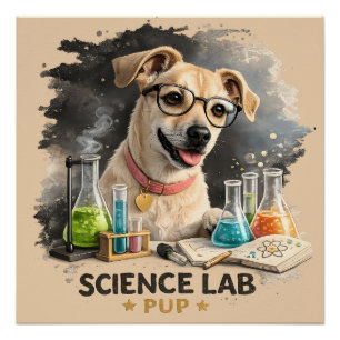 Wetenschapslab Superstar Schattige Hond met Bril Perfect Poster