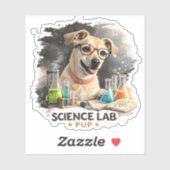 Wetenschapslab Superstar Schattige Hond met Bril Sticker (Vel)