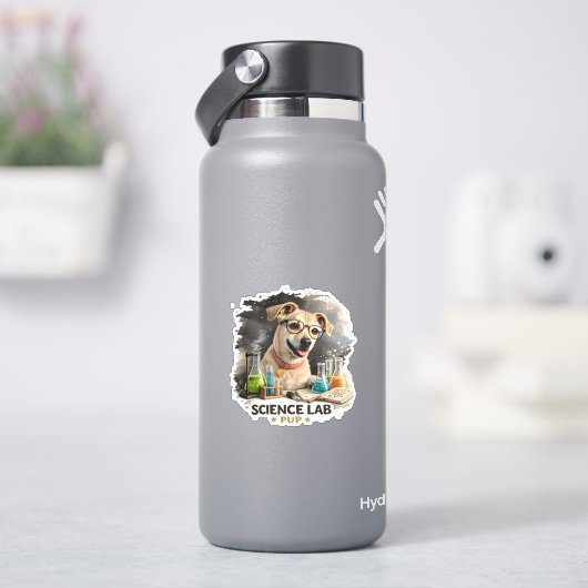Wetenschapslab Superstar Schattige Hond met Bril Sticker (HydroFlask)