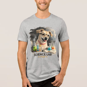 Wetenschapslab Superstar Schattige Hond met Bril Tri-Blend Shirt
