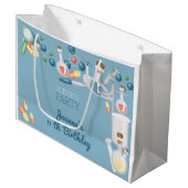 Wetenschapslaboratoria en experimenten verjaardags groot cadeauzakje (Voorkant Gekanteld)