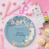 Wetenschapslaboratoria en experimenten verjaardags papieren bordje (Feest)