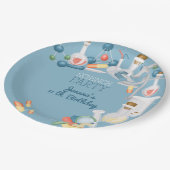 Wetenschapslaboratoria en experimenten verjaardags papieren bordje (Gekanteld)