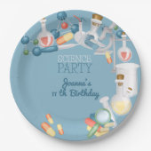 Wetenschapslaboratoria en experimenten verjaardags papieren bordje (Voorkant)