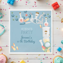 Wetenschapslaboratoria en experimenten verjaardags servet