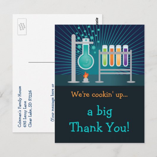 Wetenschapslaboratorium op zaterdag Hartelijk dank Briefkaart (Voorkant / Achterkant)