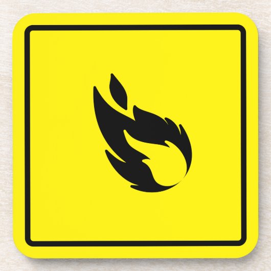 Wetenschapslaboratorium veiligheidsteken hard plas bier onderzetter (Voorkant)