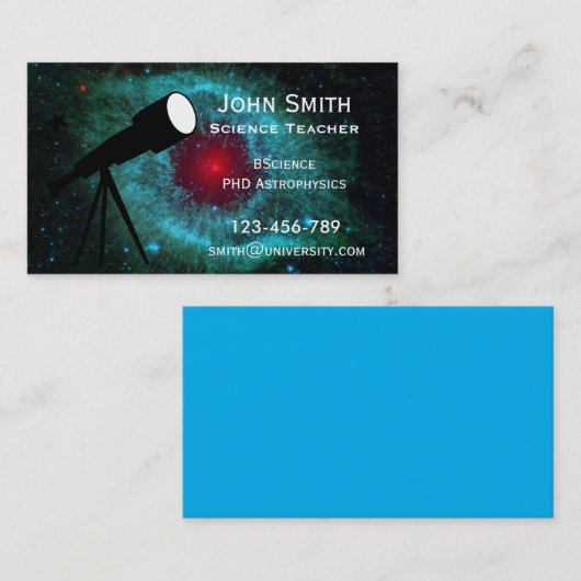 Wetenschapsleraar Astronomie tutor Nebula star des Visitekaartje (Voorkant / Achterkant)