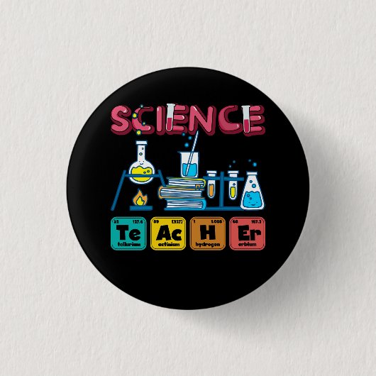Wetenschapsleraar chemie biologie natuurkunde lera ronde button 3,2 cm (Voorkant)