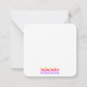 Wetenschapsleraar Custom Briefpapier Notitieblok G Notitiekaartje (Achterkant)