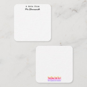 Wetenschapsleraar Custom Briefpapier Notitieblok G Notitiekaartje