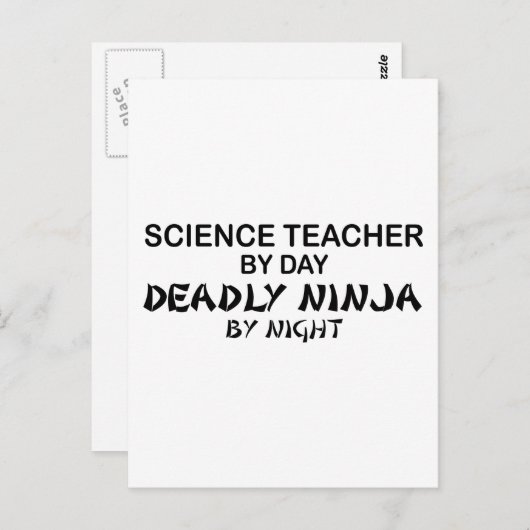 Wetenschapsleraar Deadly Ninja Briefkaart (Voorkant / Achterkant)
