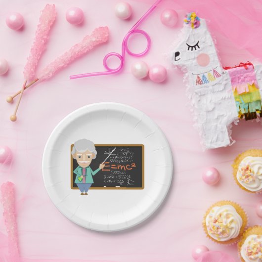 Wetenschapsleraar EMC2-formule Papieren Bordje (Feest)
