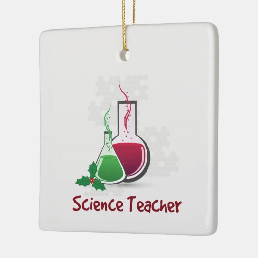 Wetenschapsleraar, experimenten met kerst keramisch ornament (Links)