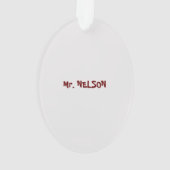 Wetenschapsleraar, experimenten met kerst ornament (achterkant)