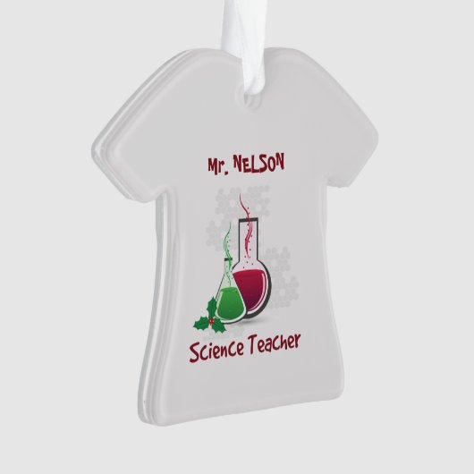 Wetenschapsleraar, experimenten met kerst ornament (voorkant)