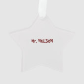 Wetenschapsleraar, experimenten met kerst ornament (achterkant)