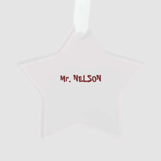 Wetenschapsleraar, experimenten met kerst ornament (achterkant)