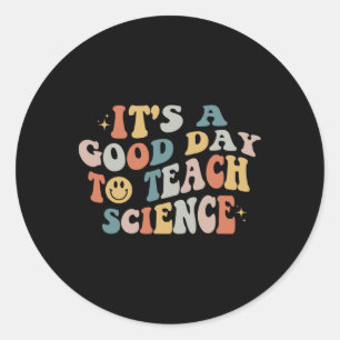 Wetenschapsleraar geeft een goede dag om de wetens ronde sticker