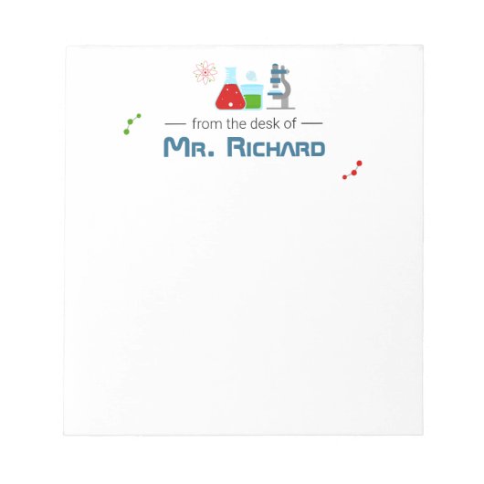 Wetenschapsleraar onderzoeker Stationery Notitieblok (Voorkant)