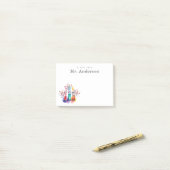 Wetenschapsleraar scheikunde testbuizen post-it® notes (Op bureau)