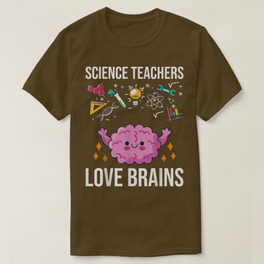 Wetenschapsleraren Liefde Brains Wetenschapslerare T-shirt (Design voorkant)
