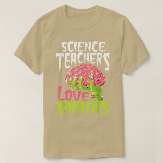 Wetenschapsleraren Liefde Brains Zombie Leerschool T-shirt (Design voorkant)
