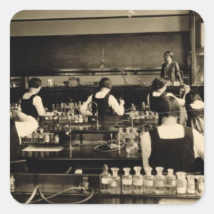 Wetenschapsles op de London Grammar School voor Gi Vierkante Sticker