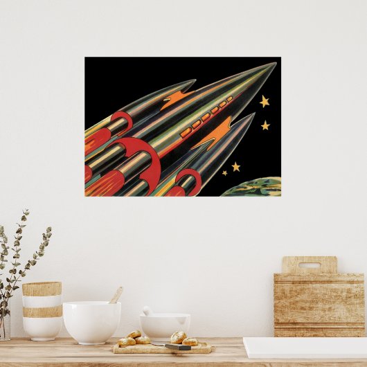  wetenschapsmaterij Scheepswerf door ruimtesterren Poster (Keuken)