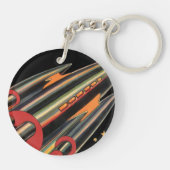 wetenschapsmaterij Scheepswerf door ruimtesterren Sleutelhanger (Achterkant)