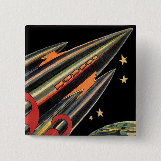 wetenschapsmaterij Scheepswerf door ruimtesterren Vierkante Button 5,1 Cm (Voorkant)