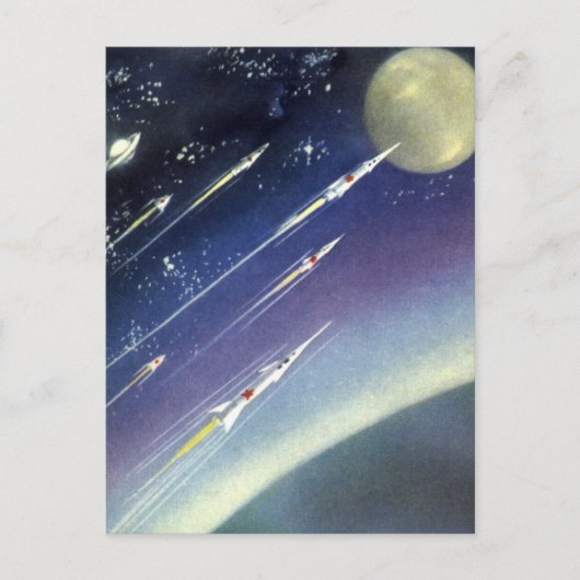  wetenschapsmatige raketten in de ruimte door Plan Briefkaart (Voorkant)