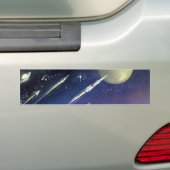  wetenschapsmatige raketten in de ruimte door Plan Bumpersticker (Op auto)