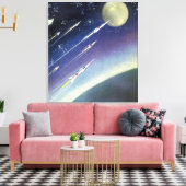  wetenschapsmatige raketten in de ruimte door Plan Canvas Afdruk (Insitu (Woonkamer))