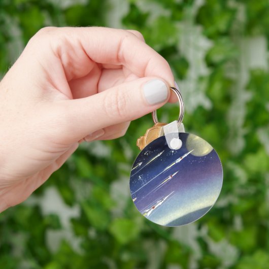 wetenschapsmatige raketten in de ruimte door Plan Sleutelhanger (Hand)