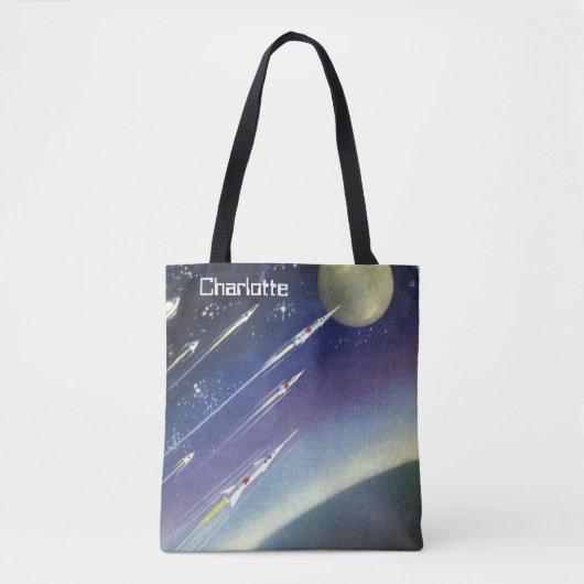  wetenschapsmatige raketten in de ruimte door Plan Tote Bag (Voorkant)