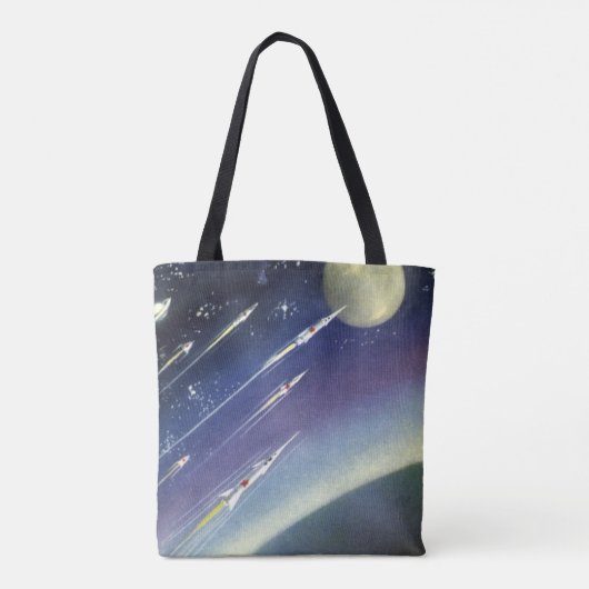  wetenschapsmatige raketten in de ruimte door Plan Tote Bag (Achterkant)