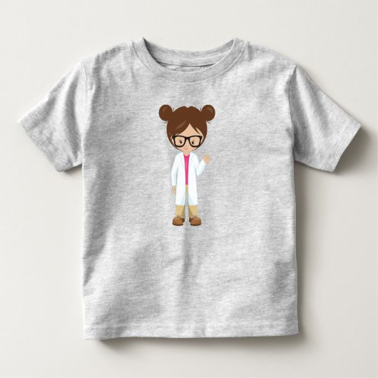 Wetenschapsmeisje, Wetenschapper, Schattig Meisje, Kinder Shirts (Voorkant)