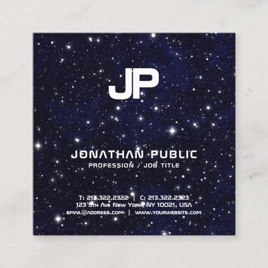 Wetenschapsnatuurkunde Ruimteuniverse monogram Vierkante Visitekaartje (Voorkant)