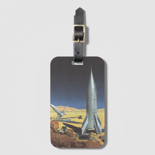 wetenschapspartijen met raketten bagagelabel (Voorkant (verticaal))
